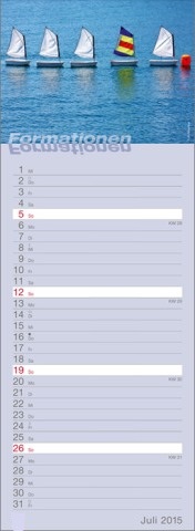 Streifenkalender »Formationen«, 155x485 mm, Juli