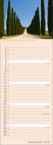 Streifenkalender »Formationen«, 155x485 mm, September