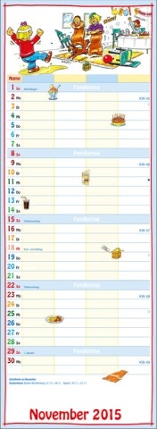 Streifenkalender »Familieplaner«, 155x485 mm, November