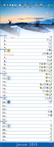 Streifenkalender &raquo;Mondkalender&laquo;, 155x485 mm, Januar