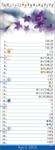 Streifenkalender &raquo;Mondkalender&laquo;, 155x485 mm, April