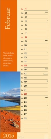 Streifenkalender »Augenblicke«, 155x485 mm, Februar