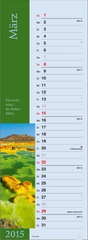 Streifenkalender &raquo;Augenblicke&laquo;, 155x485 mm, M&auml;rz