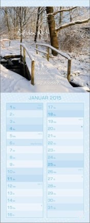 Streifenkalender »Kostbare Weisheiten«, 155x445 mm, Januar
