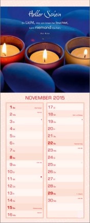 Streifenkalender »Kostbare Weisheiten«, 155x445 mm, November