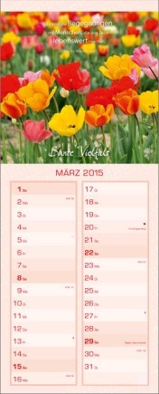 Streifenkalender »Kostbare Weisheiten«, 155x445 mm, März