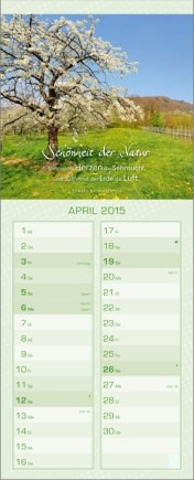 Streifenkalender »Kostbare Weisheiten«, 155x445 mm, April