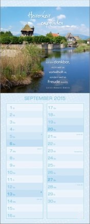 Streifenkalender »Kostbare Weisheiten«, 155x445 mm, September