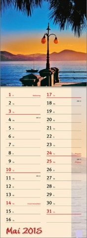Streifenkalender »Zauber des Südens«, 155x485 mm, Mai