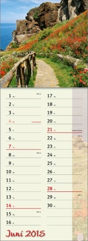 Streifenkalender »Zauber des Südens«, 155x485 mm, Juni