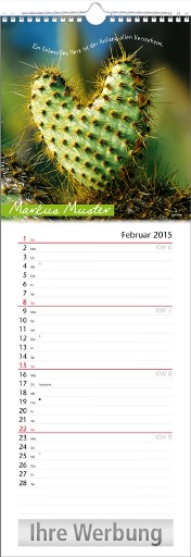 Streifenkalender »Stille Momente«, personalisiert, 155x440 mm, Februar