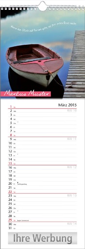 Streifenkalender »Stille Momente«, personalisiert, 155x440 mm, März