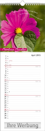 Streifenkalender »Stille Momente«, personalisiert, 155x440 mm, April