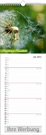 Streifenkalender »Stille Momente«, personalisiert, 155x440 mm, Juli