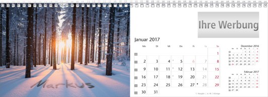 Tischquerkalender »Your Name«, Januar