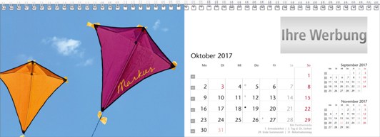 Tischquerkalender »Your Name«, Oktober
