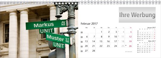 Tischquerkalender »Your Name«, Februar