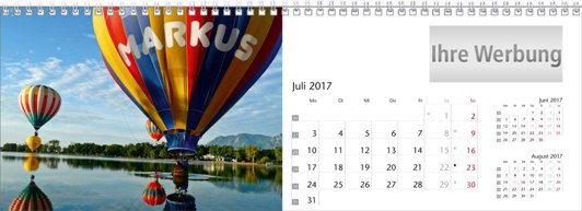 Tischquerkalender »Your Name«, Juli