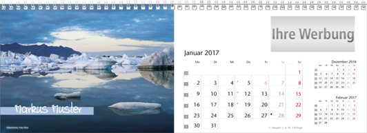 Tischquerkalender »Elemente«, personalisiert, Januar