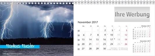 Tischquerkalender »Elemente«, personalisiert, November