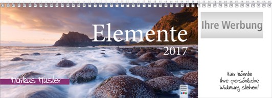 Tischquerkalender »Elemente«, personalisiert, Titelblatt