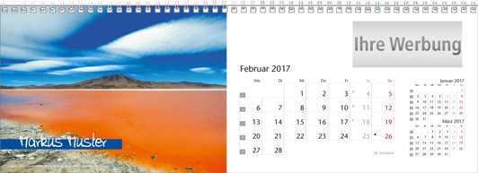 Tischquerkalender »Elemente«, personalisiert, Februar