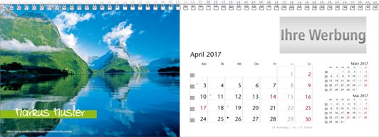 Tischquerkalender »Elemente«, personalisiert, April