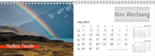 Tischquerkalender »Elemente«, personalisiert, Mai