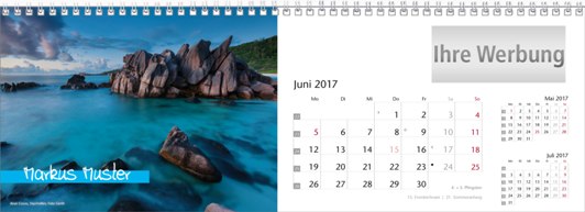 Tischquerkalender »Elemente«, personalisiert, Juni