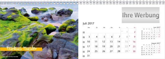 Tischquerkalender »Elemente«, personalisiert, Juli