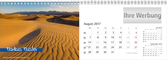 Tischquerkalender »Elemente«, personalisiert, August