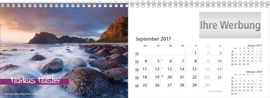 Tischquerkalender »Elemente«, personalisiert, September